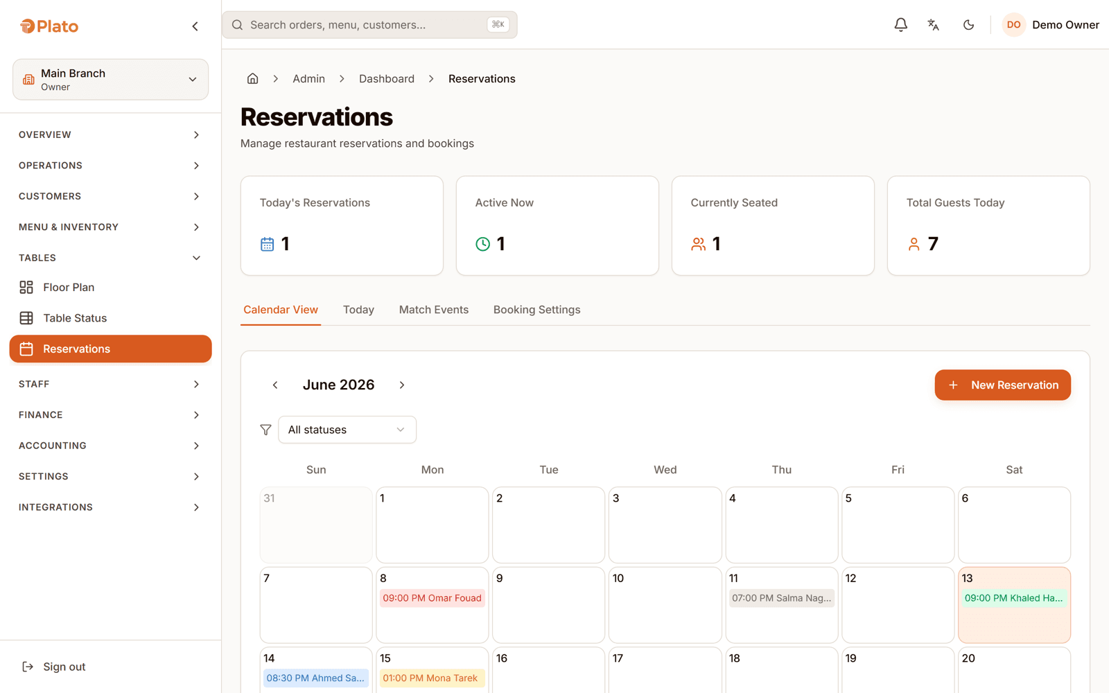 Reservations